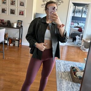 NWT Banana Republic black vintage genuine leather jacket early 2000s size XL!